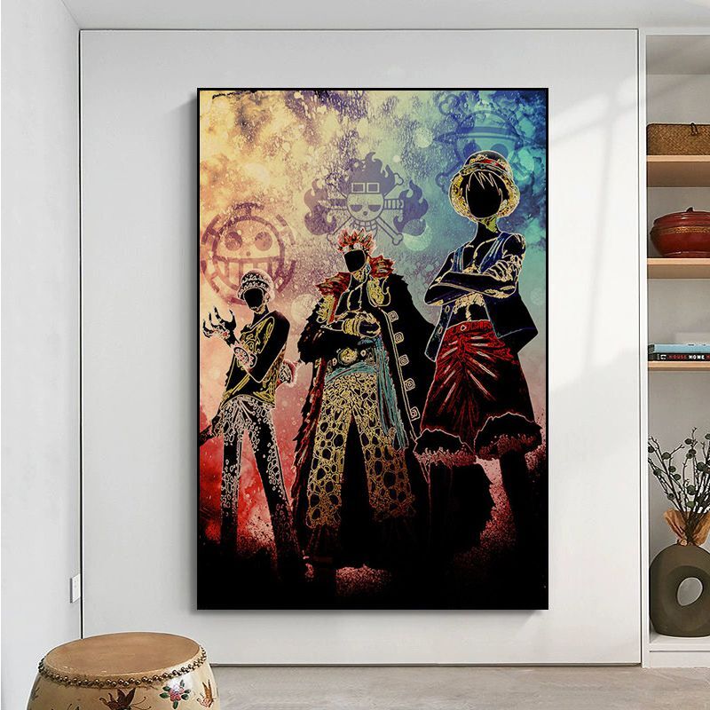 Poster One Piece - Luffy , Kid et Taraflgaw Law