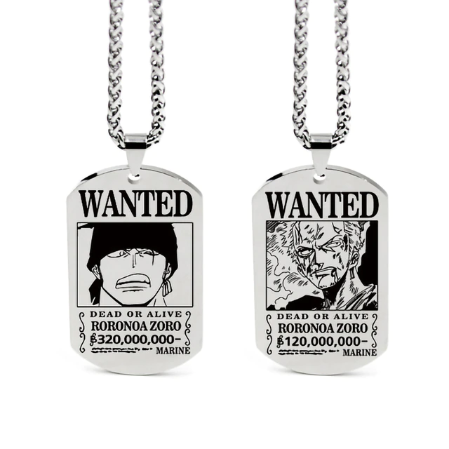 Collier One Piece Wanted Rononoa Zoro