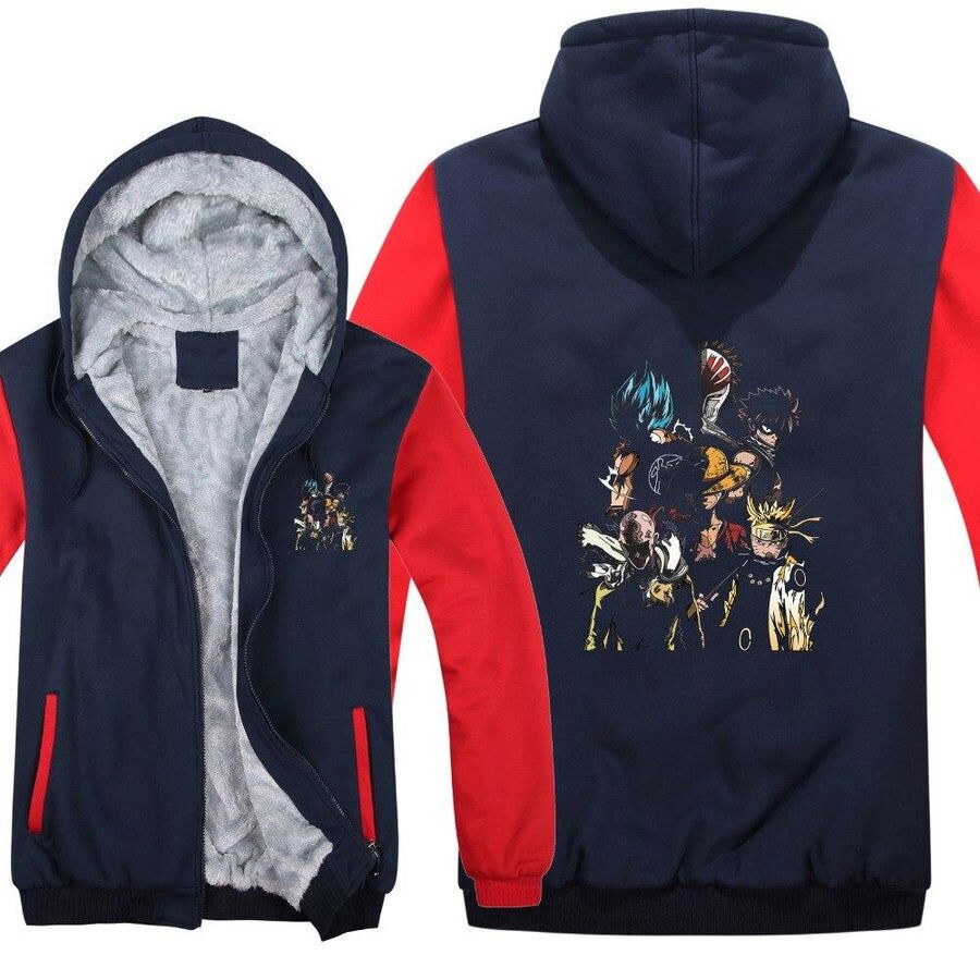 Veste One Piece Luffy & Saitama et Naruto