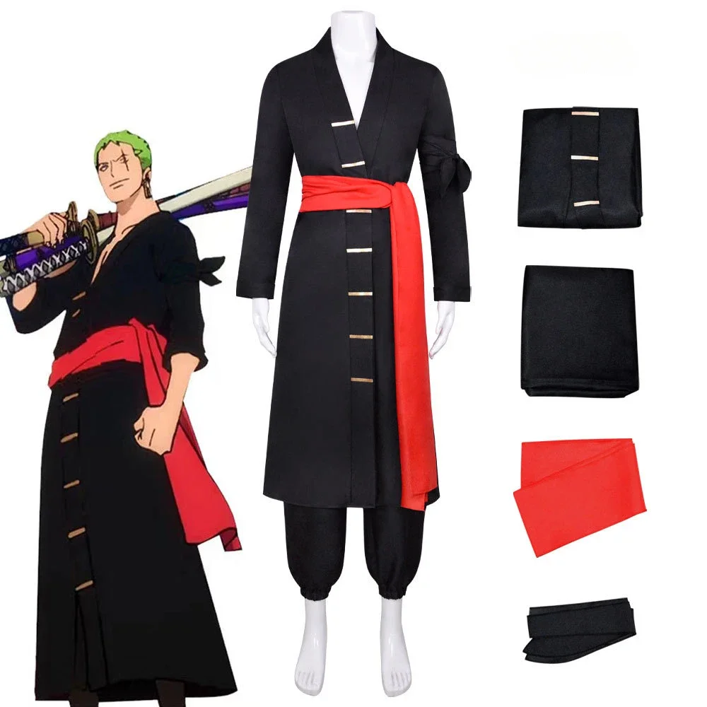 Cosplay Zoro Wano Tenue Complète Noire - Incarnez le Sabreur Légendaire