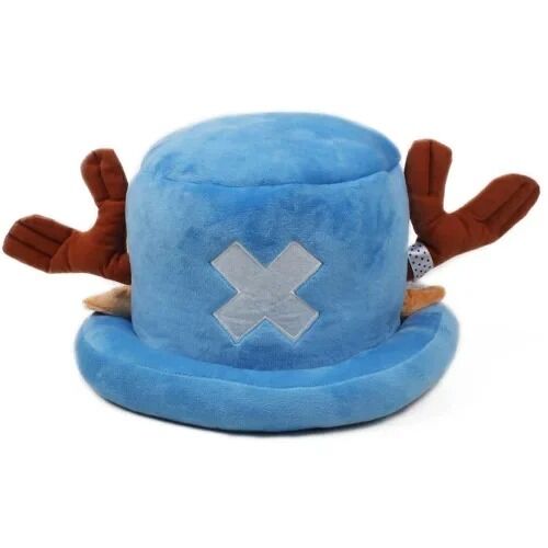 Chapeau Chopper Bleu Peluche - Avec Bois de Renne