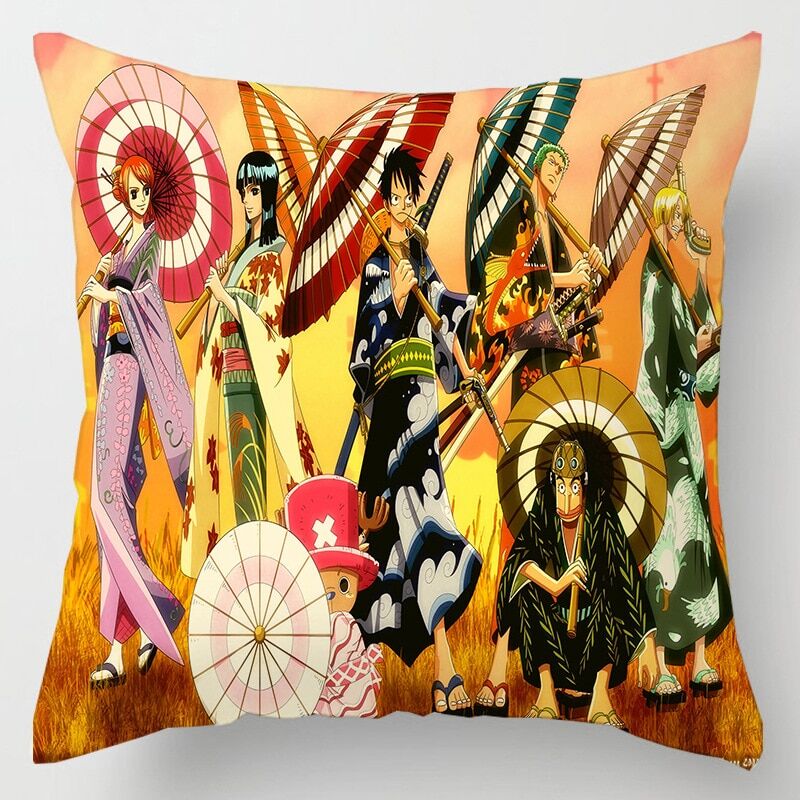 Housse de Coussin One Piece L'équipage de Luffy