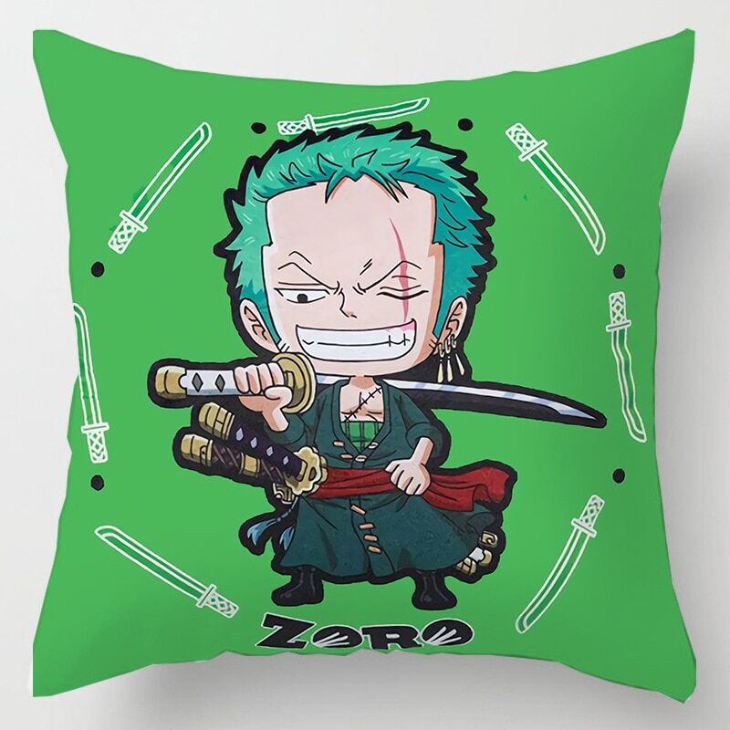 Housse de Coussin One Piece Zoro Kawaii